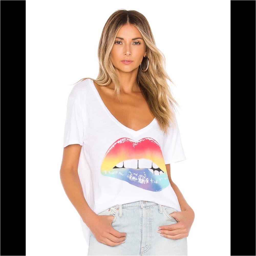 Lauren Moshi lip tee. Size small. NWT